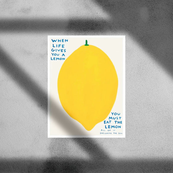 David shrigley art when life gives you lemons print