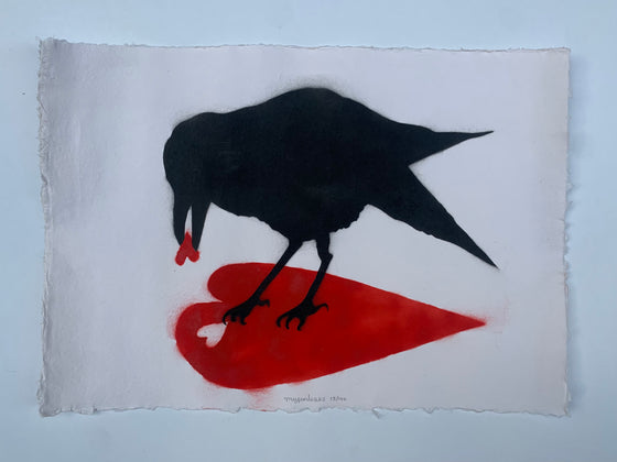 Crow MyPenLeaks original spray paint street art