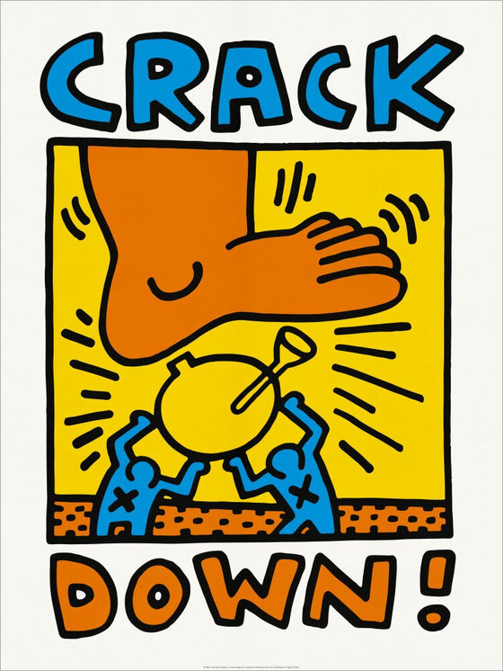 keith haring art Crack Down print